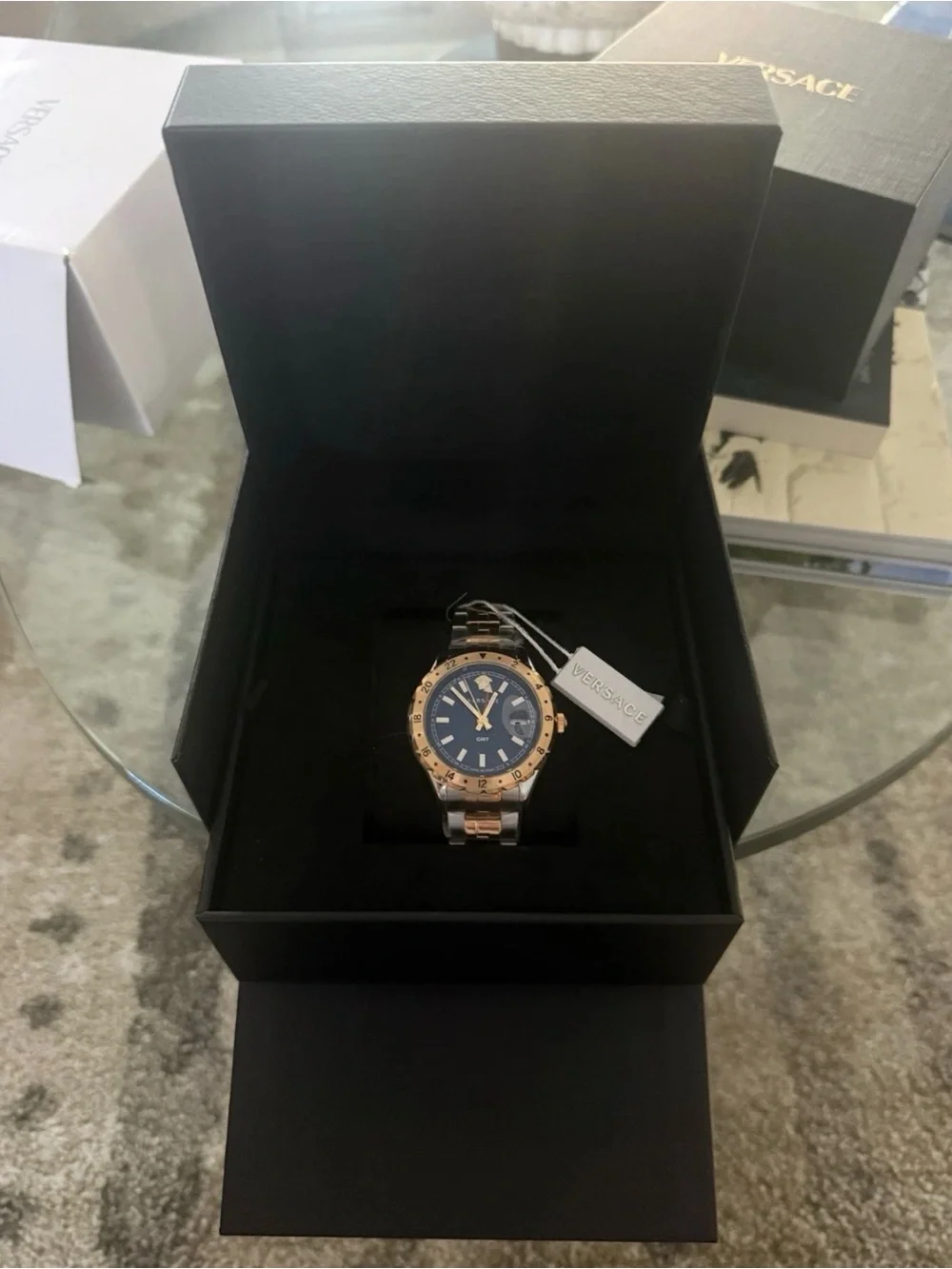 Versace V11060017 Hellenyium Blue Dial 42 mm Men's Watch New